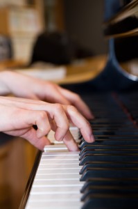 Playing the piano